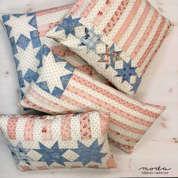 Minick & Simpson Pink & Blue Flag Pillows
