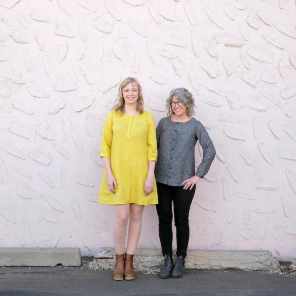 Amber and Jaime wearing the Brome dress and top.